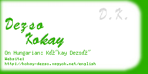 dezso kokay business card